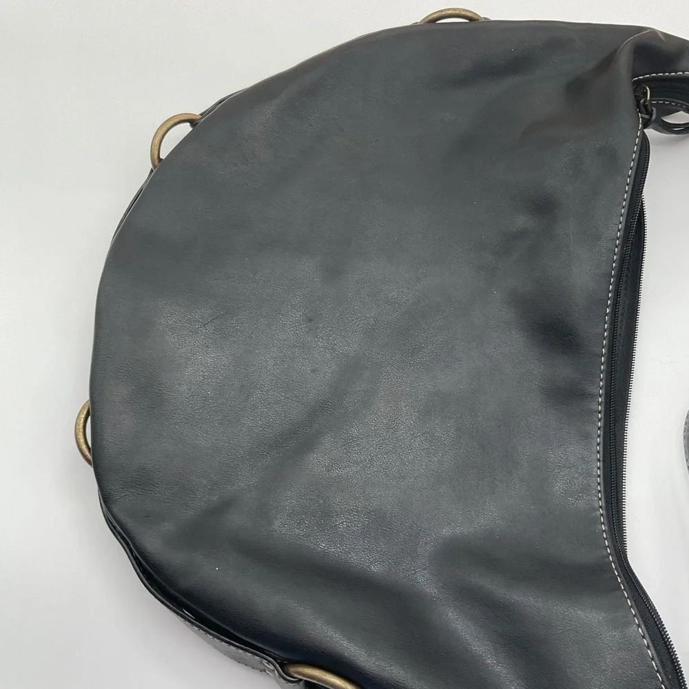 Nine West Black Hobo Bag Shoulder Bag with Bronze‎ Rings